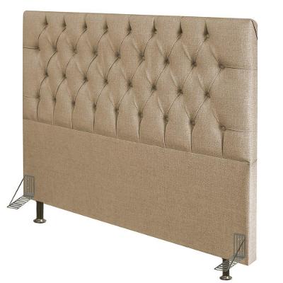 Cabeceira Cama Box Casal King 193cm Diamante D10 Linho Bege