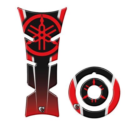 Kit Protetor De Tanque E Bocal Moto Yamaha Diapasão Vermelho Vermelho