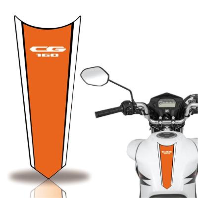Adesivo Faixa Gravata Tanque Moto Cg 160 125 Titan Fan 160 Laranja Branco