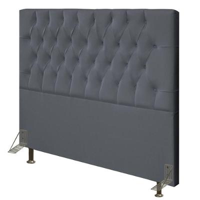 Cabeceira Cama Box Casal King 193cm Diamante D10 Suede Cinza