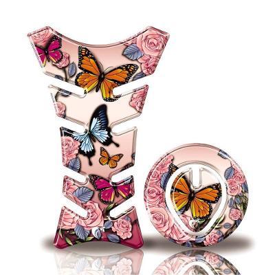 Kit Protetor Tanque Adesivo Moto Honda Borboleta Rosa Até 2016 Rosa