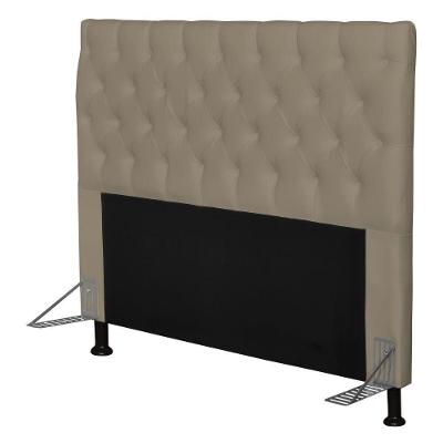 Cabeceira Cama Box Casal 140cm Cristal Corino Areia