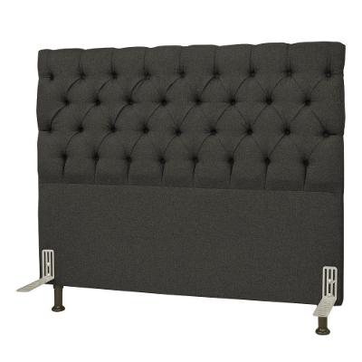 Cabeceira Cama Box Casal Queen 160cm Cristal Linho Chumbo