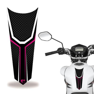 Adesivo Faixa Gravata Tanque Moto Listra Carbono Rosa