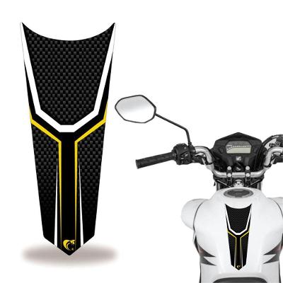 Adesivo Faixa Gravata Tanque Moto Listra Carbono Amarelo