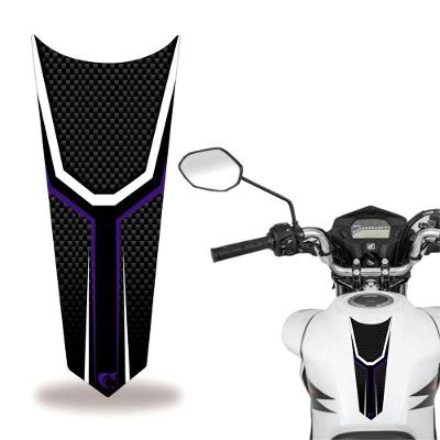 Adesivo Faixa Gravata Tanque Moto Listra Carbono Azul