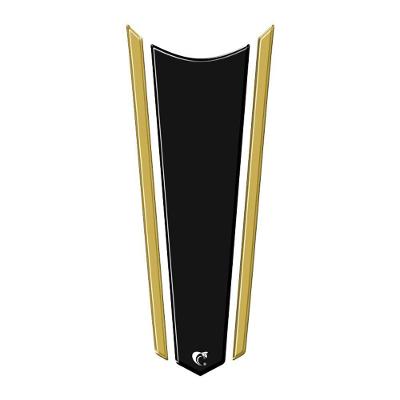Adesivo Faixa Gravata Resinado Tanque Moto Preto Cor Dourado E Preto