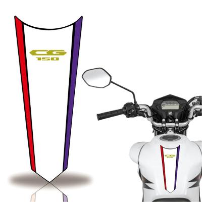 Adesivo Faixa Gravata Tanque Moto Cg 160 150 Titan Fan 150 Branco Azul E Vermelho