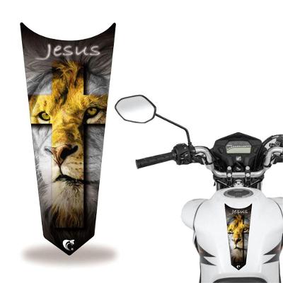 Adesivo Faixa Gravata Tanque Moto Jesus Amarelo