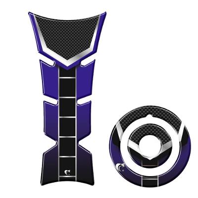 Kit Protetor De Tanque E Bocal Moto Yamaha Azul Cor Azul E Preto