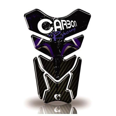 Protetor De Tanque Adesivo Resinado Carbon Racing Serve Em Todos As Motos Cor Azul