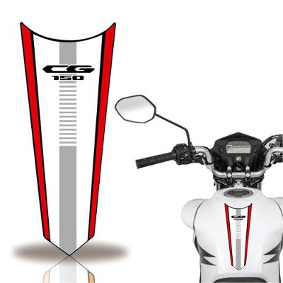 Adesivo Faixa Gravata Tanque Moto Cg 160 150 Titan Fan 150 Branco Vermelho