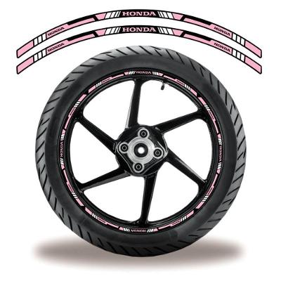 Adesivo Refletivo Friso Roda Moto Honda Rosa, Lilás Rosa Branco 2