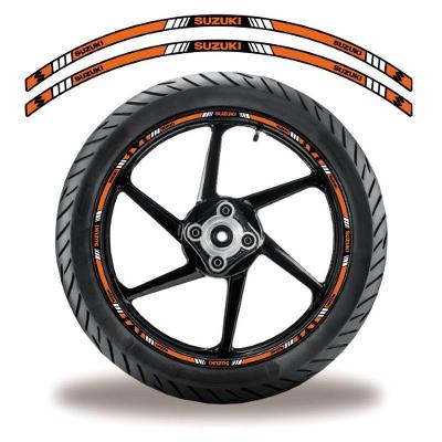 Adesivo Friso Roda Refletivo Moto Suzuki Laranja Laranja Branco