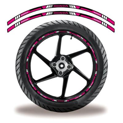 Adesivo Refletivo Friso Roda Moto Honda Rosa, Lilás Rosa 2