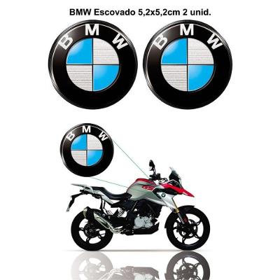 Adesivo Moto Logo Bmw Modelo Original Escovado Resinado 5,2 X 5,2 Cm