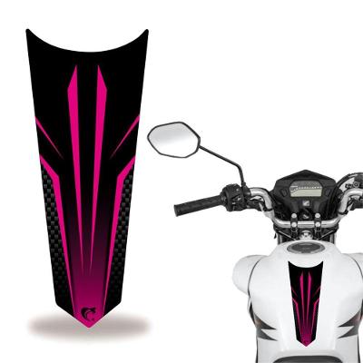 Adesivo Faixa Gravata Tanque Moto Carbono Rosa