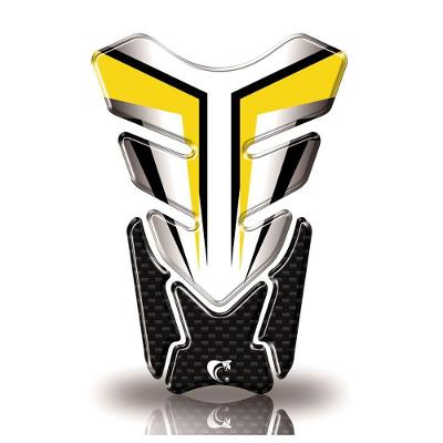 Protetor De Tanque Adesivo Moto Cg Twister Cb Factor Fazer Gsx-S Branco Preto Cor Amarelo