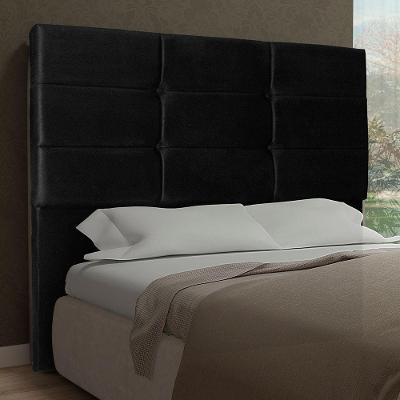 Cabeceira Casal 1,60M Toquio Suede Preto