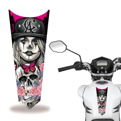 Adesivo Faixa Gravata Tanque Moto Caveira Rosa2
