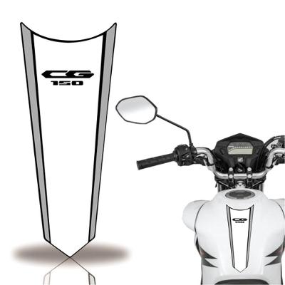 Adesivo Faixa Gravata Tanque Moto Cg 160 150 Titan Fan Cor 150 Cinza Branca