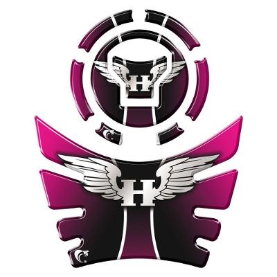 Kit Adesivo Protetor Tanque E Bocal Moto Honda Acima 2018 Asa Pink Azul