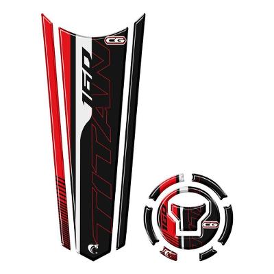 Adesivo Protetor Tanque E Bocal Gravata Honda Titan 160 Acima 2018 Vermelho