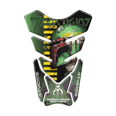 Protetor De Tanque Adesivo Moto Honda Yamaha Suzuki Star Wars Mandalorian Verde