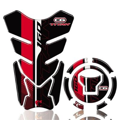 Kit Protetor Tanque Adesivo Moto Honda Cg Titan 160 Ano Acima 2018 Cor Vermelho