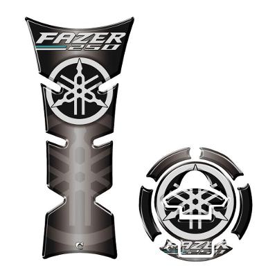 Kit Adesivo Protetor Tanque E Bocal Moto Yamaha Fazer 250 Preto Preto