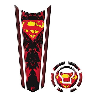 Adesivo Faixa Gravata Tanque E Bocal Moto Resinado Superman Vermelho