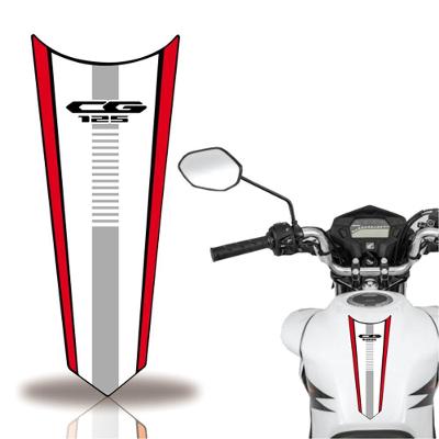 Adesivo Faixa Gravata Tanque Moto Cg 160 125 Titan Fan 125 Branco Vermelho