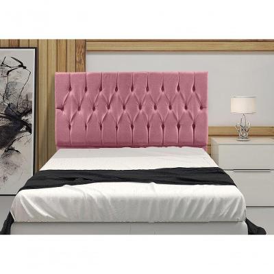 Cabeceira Casal 1,60M Madrid Suede Rosa