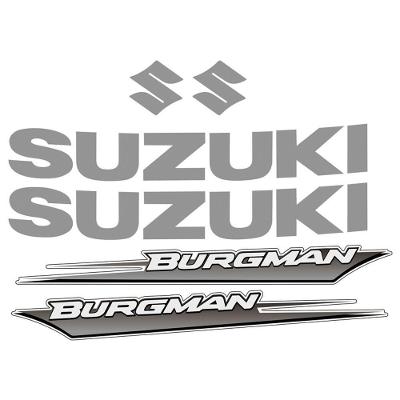 Kit Jogo Emblema Adesivo Suzuki Burgman 2005 A 2009 Cinza Cinza