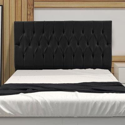 Cabeceira Casal 1,40M Madrid Suede Preto