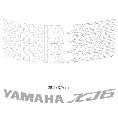 Kit 4 Adesivos Roda Interna Moto Yamaha Xj6 Branco