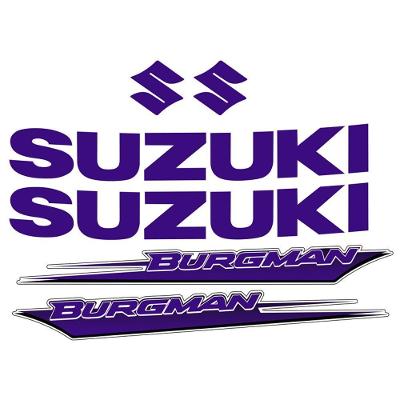 Kit Jogo Emblema Adesivo Suzuki Burgman 2005 A 2009 Azul Azul