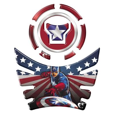 Kit Adesivo Protetor Tanque E Bocal Moto Honda Acima 2018 Capitao America Azul