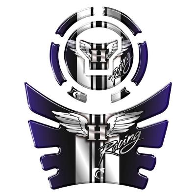 Kit Adesivo Protetor Tanque E Bocal Moto Honda Acima 2018 Azul Azul