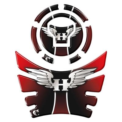 Kit Adesivo Protetor Tanque E Bocal Moto Honda Acima 2018 Asa Vermelho Vermelho