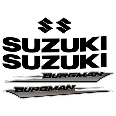 Kit Jogo Emblema Adesivo Suzuki Burgman 2005 A 2009 Preto