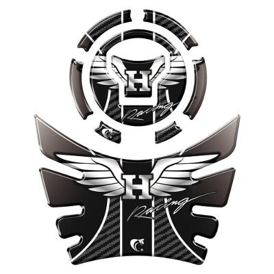 Kit Adesivo Protetor Tanque E Bocal Moto Honda Acima 2018 Asa Carbono Racing Preto