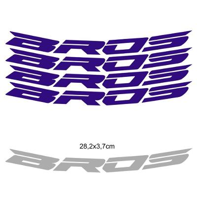 Kit 4 Adesivos Roda Interna Moto Honda Bros Azul
