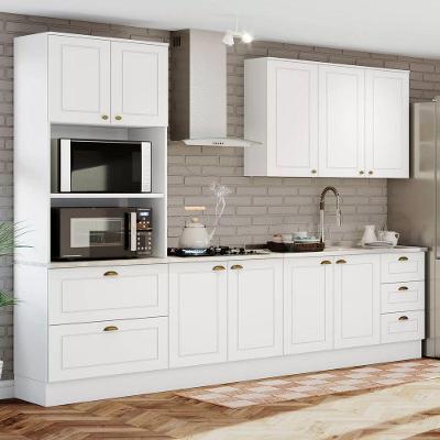 Cozinha Completa 04 Peças Com Aéreo 03 Portas Americana Branco