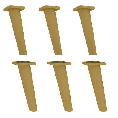 Pés Palito Retrô Kit Com 6 Unidades Multimóveis Natural