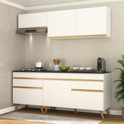 Cozinha Compacta 4 Pç c/ Armário E Balcão Multimóveis Branca