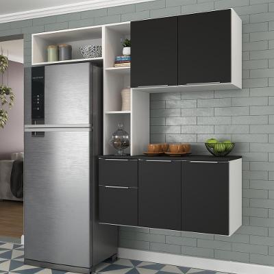 Cozinha Compacta Armário e Balcão Multimóveis Branca/preta