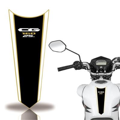 Adesivo Faixa Gravata Tanque Moto Cg 160 125 Titan Fan 160 Preto Dourado