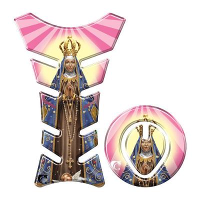 Kit Protetor Tanque Adesivo Moto Honda Nossa Senhora Aparecida Até 2016 Rosa
