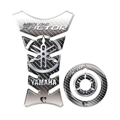 Kit Protetor Tanque Adesivo Moto Yamaha Ybr Factor 125 Até 2016 Prata Cinza
